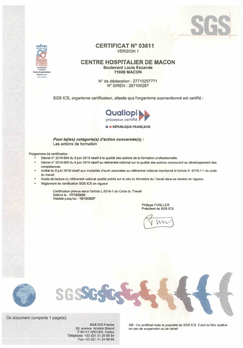 Certificat Qualiopi 2024