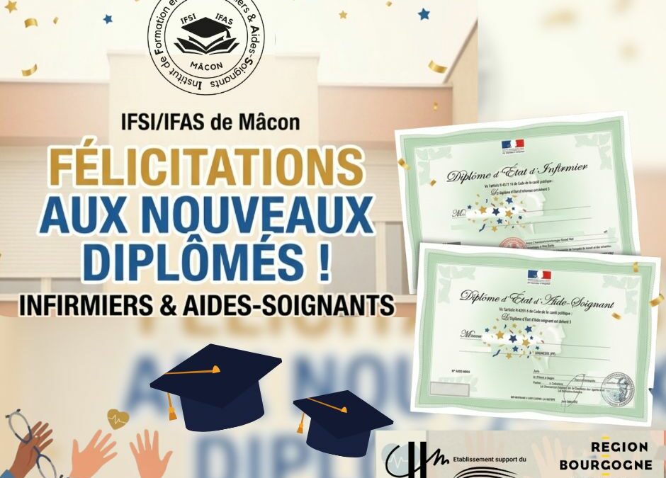 Diplomation 2026 : félicitations aux nouveaux soignants de l’IFSI-IFAS de Mâcon